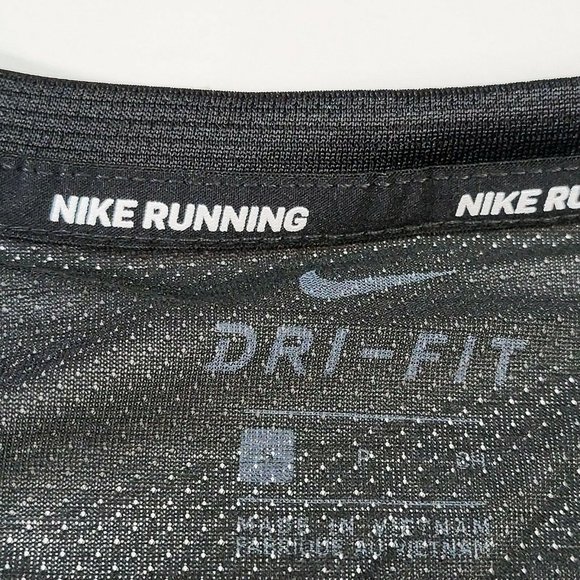 Nike Breathe Miler Long Sleeve Shirt Men's Running Training Gym Black CU0318-010 - Picture 8 of 9